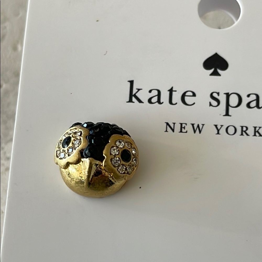Kate Spade Gold and Black Dome Earrings - Picture 3 of 4